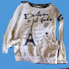 スウェット風長袖トップス