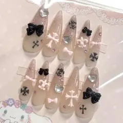 ネイルチップ ハンドメイド 量産型 地雷 オタク 推しピンク PINK