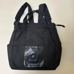 美品 マリークワント マザーズバッグ 2way リュック　黒 A4 大容量