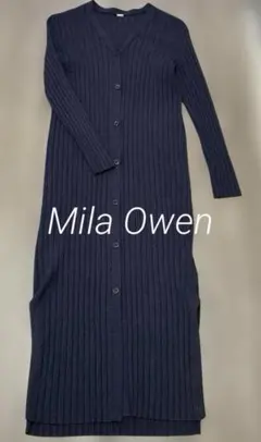 ミラオーウェン ロングカーディガン　ネイビー