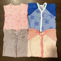 プチバトー　60cm-67cm 長袖ロンパース　4枚セット