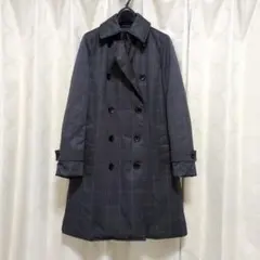 iCB チェック柄 シームレスダウントレンチコート　グレー
