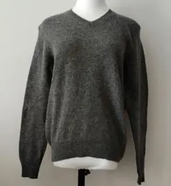 UNIQLO グレー Vネック 長袖セーターMサイズ#t