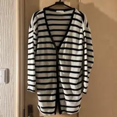 ローリーズファーム　ストライプ ロングカーディガン M