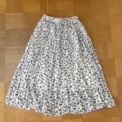 グレイル花柄プリーツロングスカート ホワイト