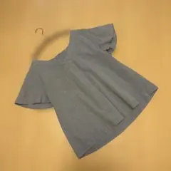 ブルー フレアスリーブ 半袖シャツ