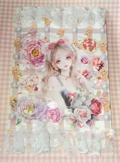 ハンドメイド おすそ分けファイル 紙もの コラージュ 人物ステッカー レース