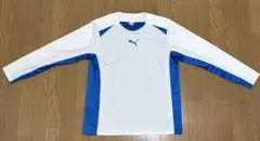 PUMA DRY機能 長袖シャツ ホワイト/ブルー メンズLサイズ