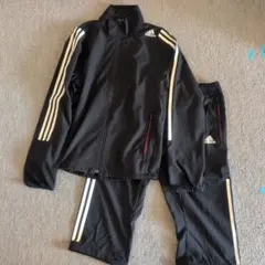 adidas CLIMACOOL ナイロンジャージ上下セットアップ S 黒