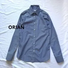 orian コットン　ストライプシャツ　イタリア製　オリアン　長袖シャツ　ブルーのサムネイル
