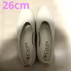 Ciesta ホワイトパンプス ローヒール　26