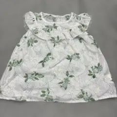 花柄刺繍 フリルブラウス 半袖 トップス　120 記名あり