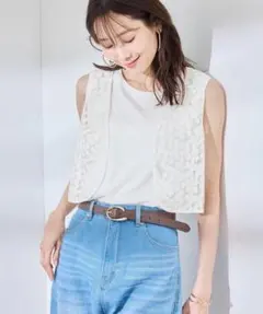 新品　ロペピクニック　ボレロ　レース　ベスト　花柄　白のサムネイル
