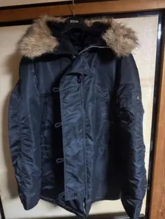 ALPHA INDUSTRIES ブラックミリタリージャケット Sサイズ