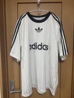 adidas ストライプ Tシャツ 2XL ホワイト