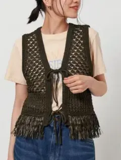 BEAUTY&YOUTHフリンジ ベスト13970円