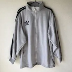 【希少/日本製】アディダス トレフォイルロゴ トラックジャケット L-O グレー