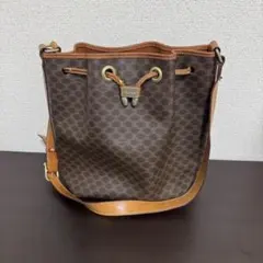 CELINE マカダム柄 巾着 ショルダーバッグ　ヴィンテージのサムネイル