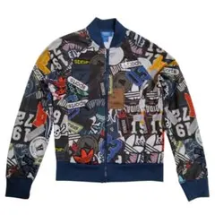 アディダス S トラックジャケット ジャージ トレフォイル 総柄 スカル 骸骨