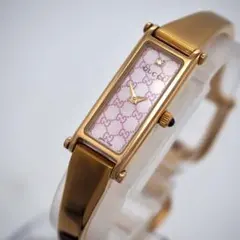 GUCCI時計 1500L ピンクシェル 1Pダイヤ 箱付き - メルカリ