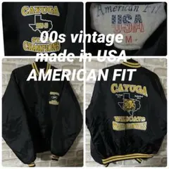 ビンテージ 00s AMERICAN FIT USA メンズM スタジャン　黒黄