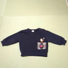 おさるのジョージ　petit main トレーナー 80 黒