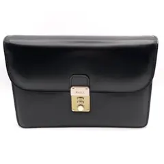 バリー セカンドバッグ ブラック レザー 無地 紳士用 シンプル フォーマル