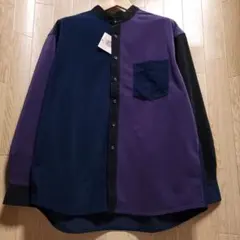 【LLサイズ】ワークマン コーデュロイバンドカラーシャツ クレイジーB