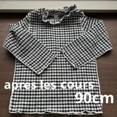 ベビー　トップス　長袖　メロウリブTシャツ　カットソー　チェック　ブラック