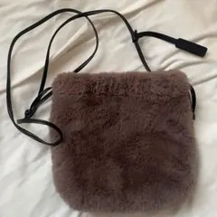 ボアショルダーバッグ ブラウン