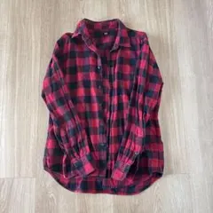 UNIQLO 赤と黒 チェック ネルシャツ