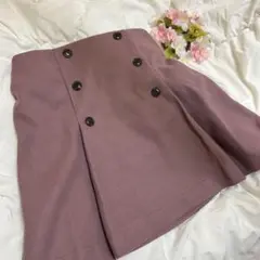 【GRL】パープル ダブルボタン ミニスカート