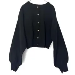 ☆美品☆ブラックカーディガン　ショート丈　【M】 ブラック