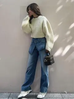 ALEXIA STAM/ダブルウエストデニムパンツのサムネイル