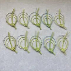 グリーン　水引 パーツ パール付 あわじ結び 10個セット ハンドメイド