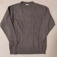 L　シネマクラブ　モカブラウン ケーブルニット 長袖セーター　ハニーズ