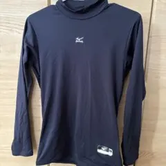 野球用ブラック長袖タートルネックアンダーシャツ