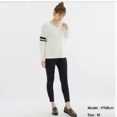 GU クロップドレギンスパンツ ブラック221-324425