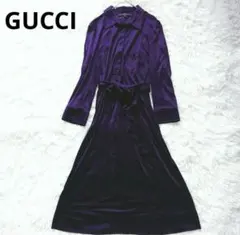 グッチ ワンピース 襟付き ベルトリボン レーヨン パープル Gucciのサムネイル