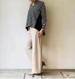 ☆タイムSALE‼️☆美品☆BEATRICE 異素材切り替えボーダーカットソー☆