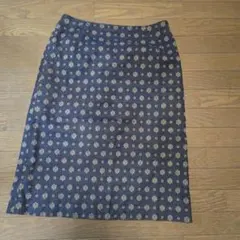 MACPHEE ネイビー 花柄 タイトスカート