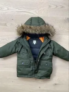 オリーブグリーン ファー付きダウンコート