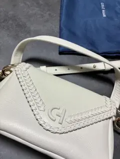 COLE HAAN ホワイトレザーショルダーバッグ