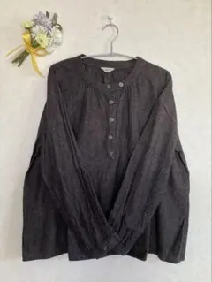 SM2 ダークブラウン 長袖シャツ ボタン付き