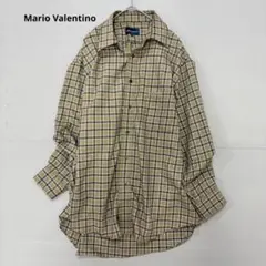 【マリオバレンチノ】長袖シャツ　チェック　レギュラーカラー　カジュアル（L）