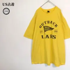 GILDAN　US古着　Tシャツ　USA直輸入　両面プリント　イエロー　2XL