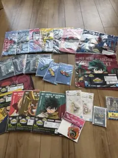 ヒロアカ　一番くじ　アートタオル　ステッカー　チャーム　カードホルダー