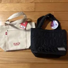 KALDI コーヒー豆福袋トートバッグ のみベージュ 2025黒2026