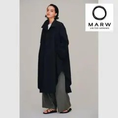 美品定価24200円 マルゥユナイテッドアローズ トレンチ風ポンチョコート 38