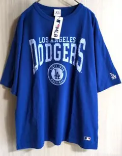 M【値下】ドジャース　MLB 大谷翔平　チームロゴ　カスレ　Tシャツ　半袖ブルー